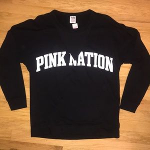 PINK black crewneck